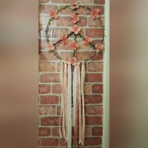 Hamdmade Peace Sign Woodland WallDecor flower Nursery Hippie Boho Kids GirlsPink